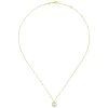 Gabriel & Co. 14K Yellow Gold Cultured Pearl and Diamond Halo Pendant Necklace