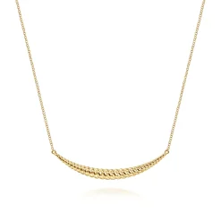 Sale Gabriel & Co. 14K Yellow Gold Curved Bar Necklace
