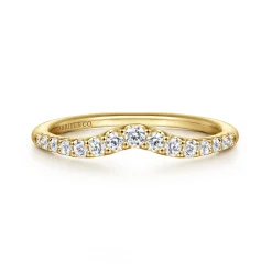 Sale Gabriel & Co. 14K Yellow Gold Curved Diamond Anniversary Band - 0.25 ct