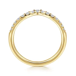 Sale Gabriel & Co. 14K Yellow Gold Curved Diamond Anniversary Band - 0.25 ct
