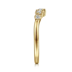 Outlet Gabriel & Co. 14K Yellow Gold Curved Diamond Anniversary Band - 0.25 ct