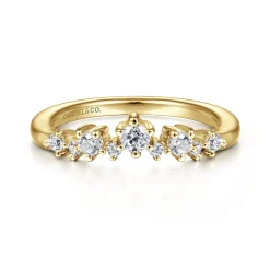 Outlet Gabriel & Co. 14K Yellow Gold Curved Diamond Anniversary Band - 0.25 ct