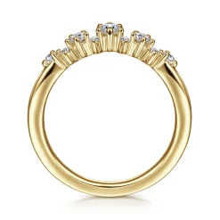 Outlet Gabriel & Co. 14K Yellow Gold Curved Diamond Anniversary Band - 0.25 ct