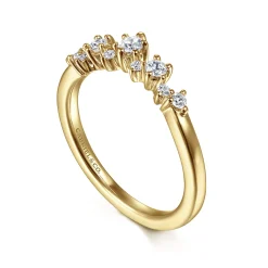 Outlet Gabriel & Co. 14K Yellow Gold Curved Diamond Anniversary Band - 0.25 ct