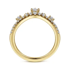 Outlet Gabriel & Co. 14K Yellow Gold Curved Diamond Anniversary Band - 0.4 ct