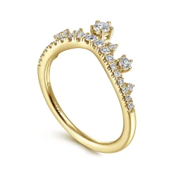Outlet Gabriel & Co. 14K Yellow Gold Curved Diamond Anniversary Band - 0.4 ct