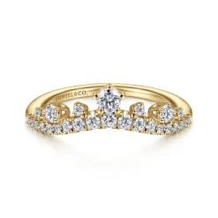 Outlet Gabriel & Co. 14K Yellow Gold Curved Diamond Anniversary Band - 0.4 ct