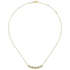Online Gabriel & Co. 14K Yellow Gold Curved Diamond Bar Necklace