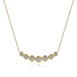Online Gabriel & Co. 14K Yellow Gold Curved Diamond Bar Necklace