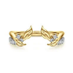 Gabriel & Co. 14K Yellow Gold Curved Floral Open Diamond Ring - 0.15 ct