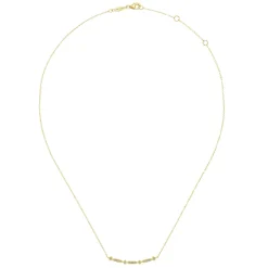 Best Gabriel & Co. 14K Yellow Gold Curved Geometric Diamond Bar Necklace