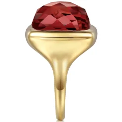 Hot Gabriel & Co. 14K Yellow Gold Cushion Cut Garnet Ladies Ring With Flower Pattern J-Back