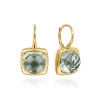 Online Gabriel & Co. 14K Yellow Gold Cushion Cut Green Amethyst Earrings With Flower Pattern J-Back