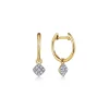 Discount Gabriel & Co. 14K Yellow Gold Cushion Cut Pave 10mm Diamond Drop Earrings