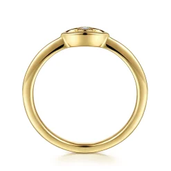 Sale Gabriel & Co. 14K Yellow Gold Dainty Evil Eye Diamond Ring
