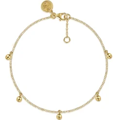 Best Gabriel & Co. 14K Yellow Gold Delicate Chain Bracelet with Bujukan Bead Drops