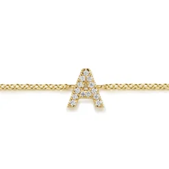 Discount Gabriel & Co. 14K Yellow Gold Diamond A Initial Chain Bracelet
