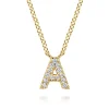 Sale Gabriel & Co. 14K Yellow Gold Diamond A Initial Pendant Necklace