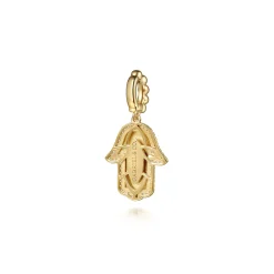 Outlet Gabriel & Co. 14K Yellow Gold Diamond and Blue Sapphire Bujukan Hamsah Charms With Detachable Bail
