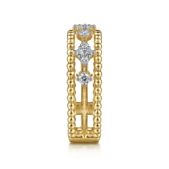 Discount Gabriel & Co. 14K Yellow Gold Diamond and Bujukan Bead Easy Stackable Ring