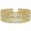 Clearance Gabriel & Co. 14K Yellow Gold Diamond and Bujukan Beads Cuff Bangle Bracelet