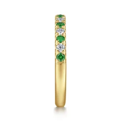 Outlet Gabriel & Co. 14K Yellow Gold Diamond and Emerald Anniversary Band - 0.21 ct