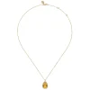 Sale Gabriel & Co. 14K Yellow Gold Diamond and Flat Teardrop Citrine Necklace With Flower Pattern J-Back