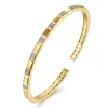 Discount Gabriel & Co. 14K Yellow Gold Diamond and Half Cube Cuff Bangle Bracelet