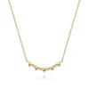 Discount Gabriel & Co. 14K Yellow Gold Diamond and Heart Bar Necklace