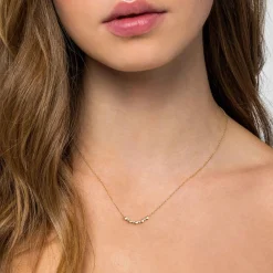 Discount Gabriel & Co. 14K Yellow Gold Diamond and Heart Bar Necklace