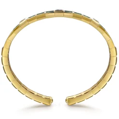 Sale Gabriel & Co. 14K Yellow Gold Diamond and Malachite Bangle Bracelet
