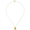 Outlet Gabriel & Co. 14K Yellow Gold Diamond and Oval Shape Citrine Necklace With Flower Pattern J-Back