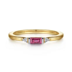 Sale Gabriel & Co. 14K Yellow Gold Diamond and Ruby Stackable Ring