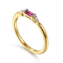 Sale Gabriel & Co. 14K Yellow Gold Diamond and Ruby Stackable Ring