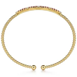 Online Gabriel & Co. 14K Yellow Gold Diamond and Ruby Bangle