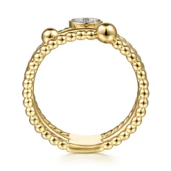 Discount Gabriel & Co. 14K Yellow Gold Diamond and Twisted Rope Bujukan Easy Stackable Ring