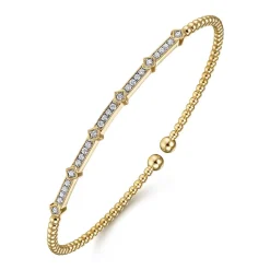 Best Gabriel & Co. 14K Yellow Gold Diamond Bangle