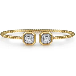 Hot Gabriel & Co. 14K Yellow Gold Diamond Bangle