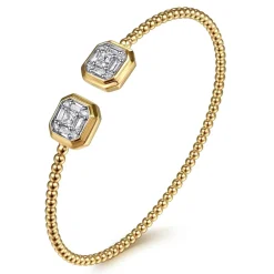 Hot Gabriel & Co. 14K Yellow Gold Diamond Bangle