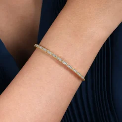 Hot Gabriel & Co. 14K Yellow Gold Diamond Bangle Bracelet