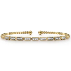 Hot Gabriel & Co. 14K Yellow Gold Diamond Bangle Bracelet