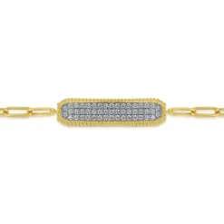 Clearance Gabriel & Co. 14K Yellow Gold Diamond Bar Chain Bracelet