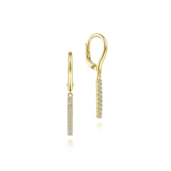 Online Gabriel & Co. 14K Yellow Gold Diamond Bar Drop Leverback Earrings