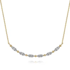 Sale Gabriel & Co. 14K Yellow Gold Diamond Bar Necklace-Bujukan