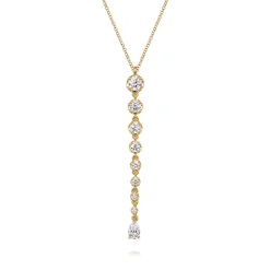 Clearance Gabriel & Co. 18K Yellow Gold Diamond Bar Necklace
