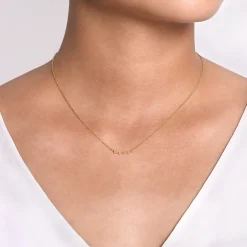 Gabriel & Co. 14K Yellow Gold Diamond Bar Necklace 0.05ct