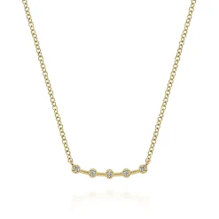 Gabriel & Co. 14K Yellow Gold Diamond Bar Necklace 0.05ct
