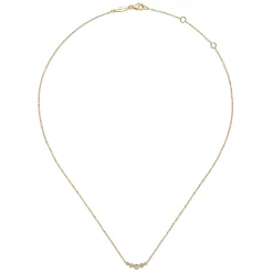 Hot Gabriel & Co. 14K Yellow Gold Diamond Bar Necklace 0.1ct