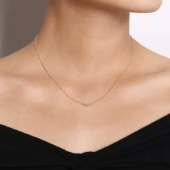 Hot Gabriel & Co. 14K Yellow Gold Diamond Bar Necklace 0.1ct