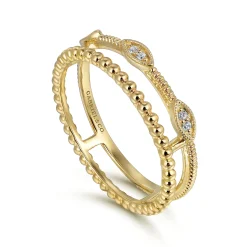 Online Gabriel & Co. 14K Yellow Gold Diamond Bujukan Marquis Shape Easy Stackable Ring